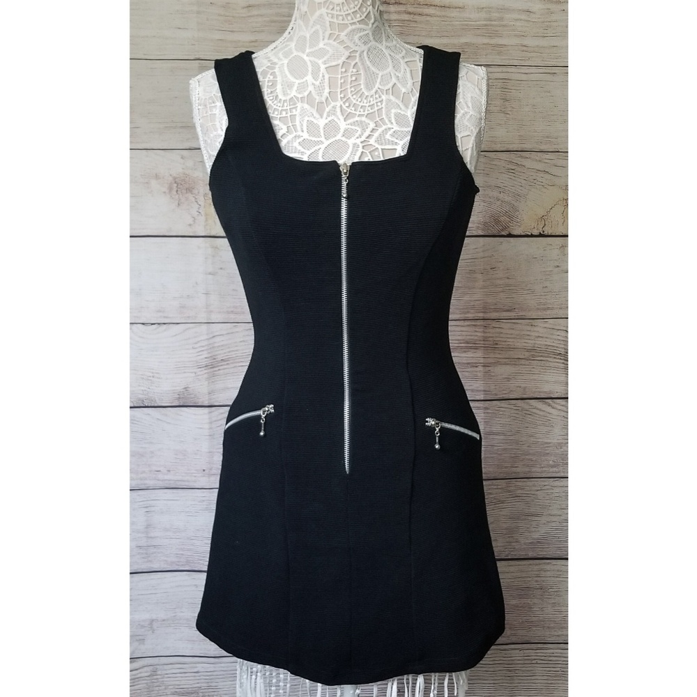 R-wear Ribbed Tank Top Zipper Dress
